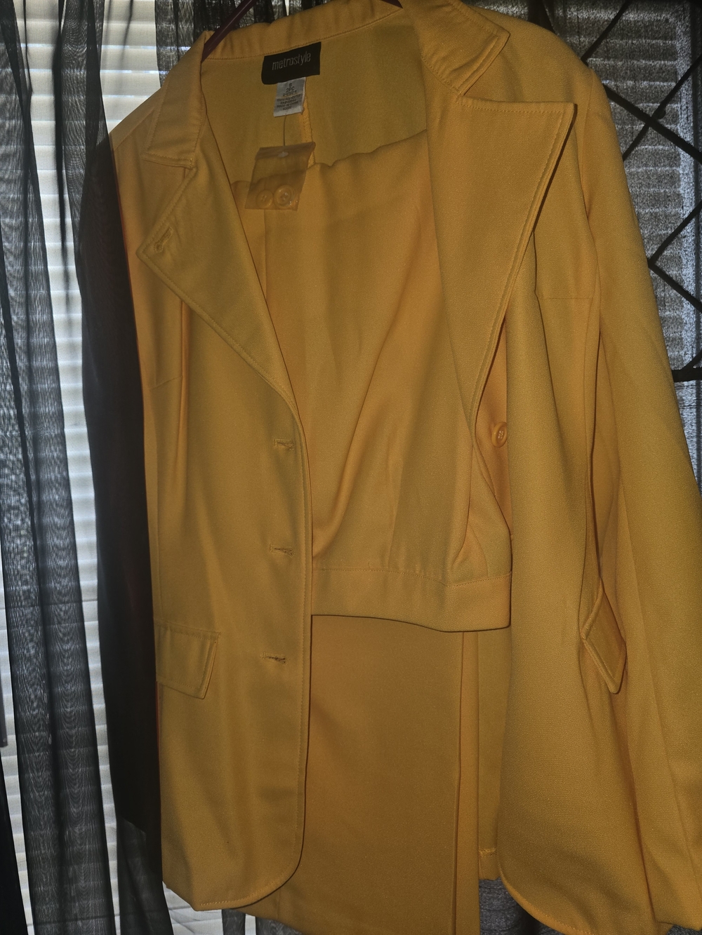 metrostyle Bright Yellow Women's Blazer Jacket and pants